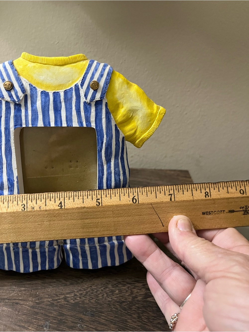 Photo Frame-White Striped Overalls with Yellow Tee - Brand Unknown - Picture 3 of 3